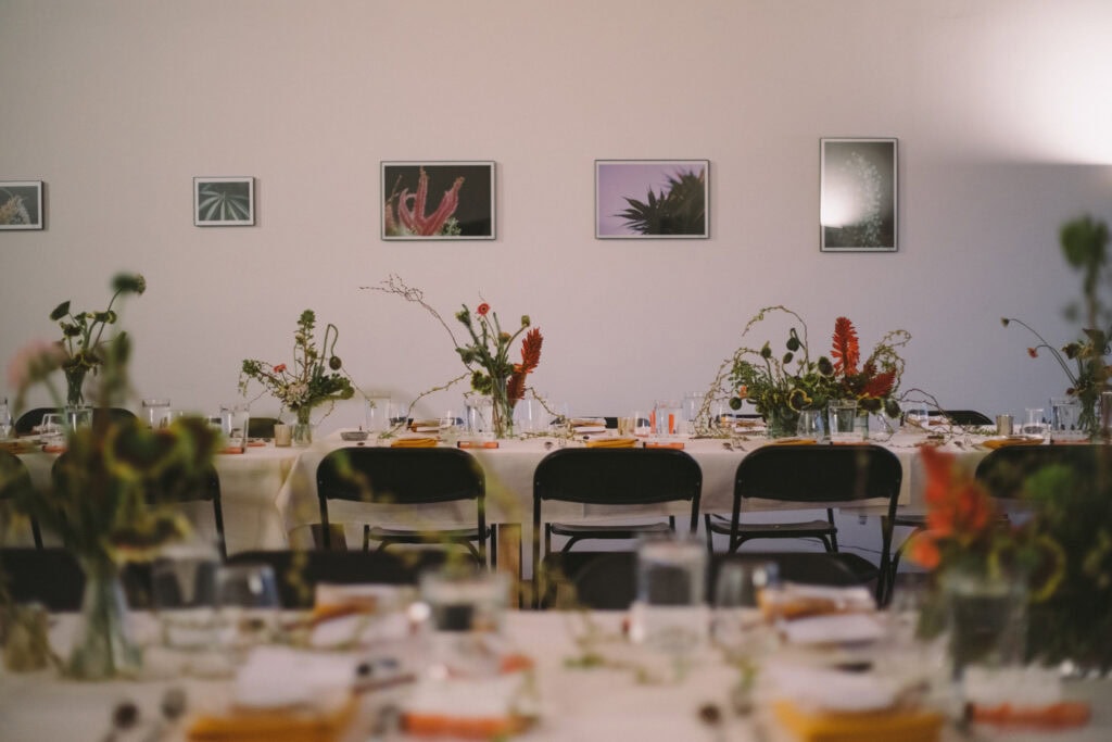 Dinner party settings at Kandid Kush Studio